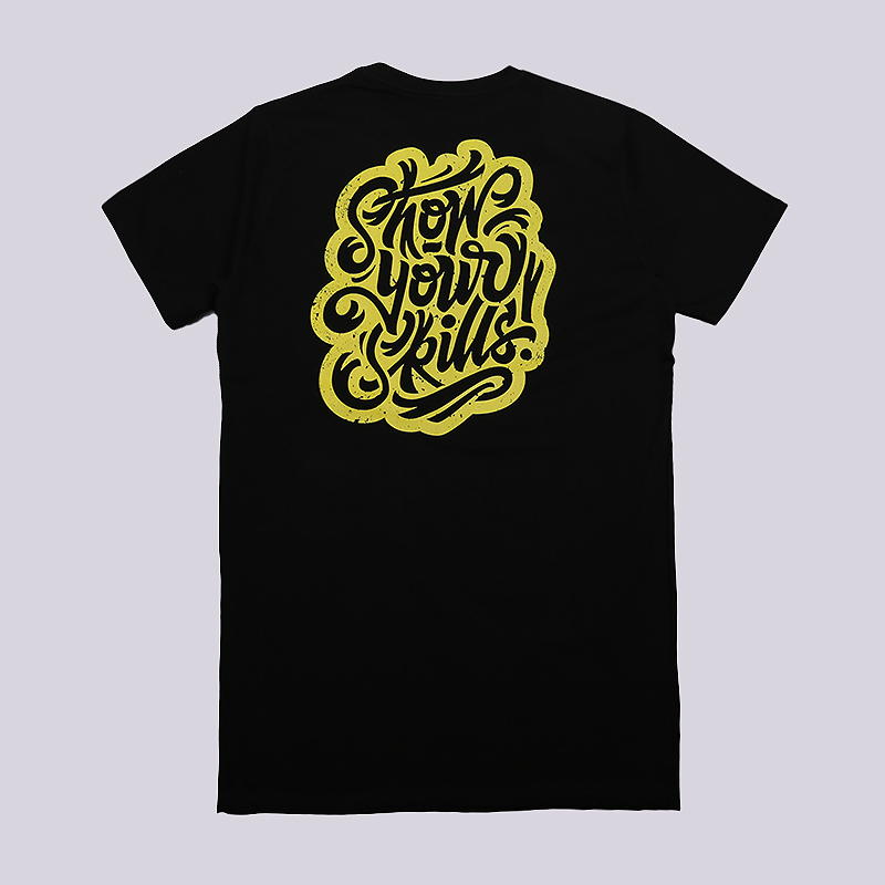 мужская черная футболка Skills Calligraphy Calligraphy-black - цена, описание, фото 4